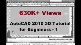 AutoCAD 2010 3D Tutorial for Beginners  1 [upl. by Yttig687]