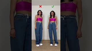 HOW TO FIX A TOO BIG JEANS with a SHOELACE 💗👀👖 Subscribe for fashion [upl. by Griffiths]