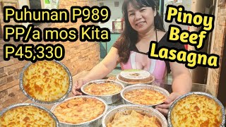 How to make Beef lasagna quotPinoy stylequot Pang negosyo with complete costing [upl. by Annawot]