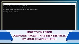 How to Fix Error Command Prompt has Been Disabled by Your Administrator  Cmd Prompt Disable Error [upl. by Notneuq788]