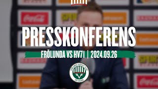 Presskonferensen efter Frölunda  HV71 [upl. by Blodgett]