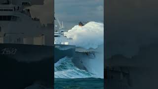 Ship Struggles Against Massive Wave – Close Call scaryocean ship MassiveWave [upl. by Lozar402]