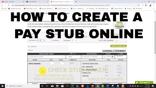 How To Make A Pay Check Stub Online For Your Employee Using Check Stub Maker [upl. by Belmonte]