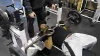 DeFrancos Training  Corey Smith 300lbs Neutral Bar Bench [upl. by Hayimas]