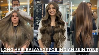 Sunkissed Balayage for long Hair on Indian skin tone Trendy 2021 [upl. by Einreb]