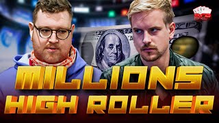 SUPERSTARPACKED MILLIONS High Roller Final Table Highlights [upl. by Thanh]