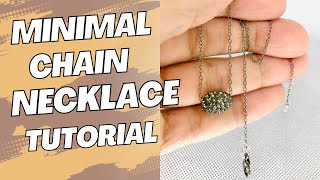 How To make a Minimal Rhinestone Chain Necklace [upl. by Felisha]