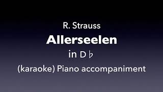 Allerseelen R Strauss in D♭ Piano accompanimentkaraoke [upl. by Mulac880]