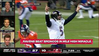 Joe Flacco relives the Mile High Miracle during Ravens vs Buccaneers 🔥  ManningCast [upl. by Rehtul]