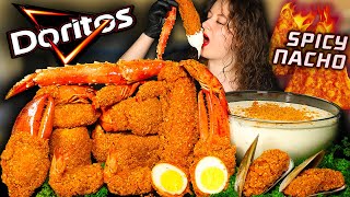 DORITOS SPICY NACHO KING CRAB SEAFOOD BOIL MUKBANG  DESHELLED  SEAFOOD BOIL MUKBANG  Seafood [upl. by Eenhpad]