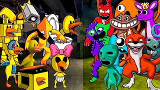 All YELLOW Characters Rainbow Friends Vs All Garten of Banban  Friday Night Funkin Mod Roblox [upl. by Roye]