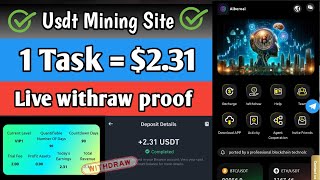 New Usdt Site 2024  Best Usdt Investment Website  New Usdt Mining Site  New Usdt Earning Website [upl. by Esenej680]