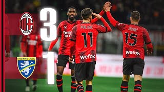 Jović  Pulisic  Tomori for the win  AC Milan 31 Frosinone  Highlights Serie A [upl. by Nachison]