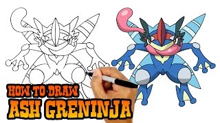 How to Draw Ash Greninja  Pokemon [upl. by Africah]