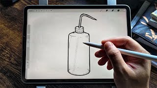 How to draw wash bottle  Easy Drawing Tutorial [upl. by Danita]