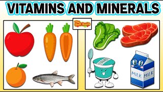 Learning Vitamins And Minerals For Kids  Learn About Vitamins And Minerals  Educational Videos [upl. by Adierf]