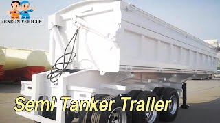 Steel Dump Semi Tanker Trailer Truck Side Wall Diesel Drop 60T Load Capacity [upl. by Enimsay439]