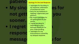 Apology For the Late Response english shorts [upl. by Aneret106]