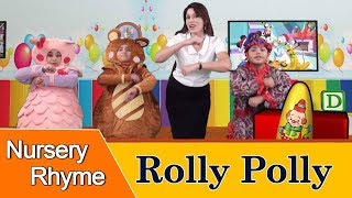 Rolly Polly Rolly Polly with lyrics  Nursery Rhymes  Fun and Learn [upl. by Ahtiekahs]