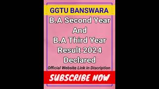 GGTU BA Second Year And BA Third Year Result 2024 Declared  GGTU BA Second Year kab aayega [upl. by Wolk]