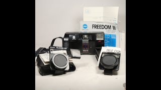 Minolta Freedom III 35mm Film Camera with Closeup and Tele Lenses and Manual [upl. by Aedrahs]