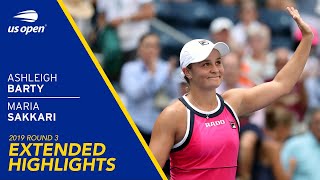 Ashleigh Barty vs Maria Sakkari Extended Highlights  2019 US Open Round 3 [upl. by Attezi]