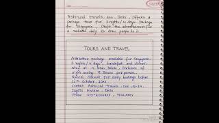 Advertisement writing l Advertisement writing format l Advertisement writing on tours and travels [upl. by Clarisse873]