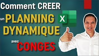 Comment Realiser un Calendrier dynamique Excel avec jours de conges 22 [upl. by Tuchman]