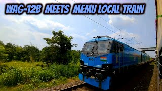 Powerful Local Train Meets Powerful Locomotive Of Indian Railways  IRFCA 2022 [upl. by Zetram]