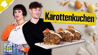 Karottenkuchen  Einfaches Rührkuchen Rezept mit Frischkäse [upl. by Danelle93]