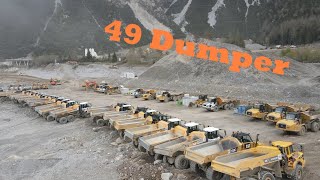 49 Dumper am Reschensee  Caterpillar  Liebherr  Volvo [upl. by Checani416]