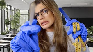 ASMR weird girl is inspecting your face in class 👽 face touching close up roleplay [upl. by Nahgen976]