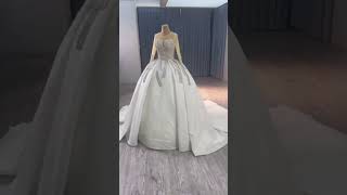 Highend White Handmade Rhinestone Wedding Dresses [upl. by Aniaj]