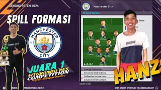 Spill Formasi Hans Manchaster City  PES 23 PS3 [upl. by Ellenet]