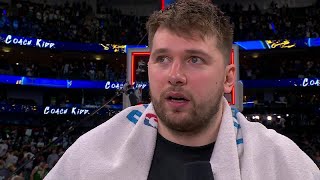 Luka Doncic reacts to the Mavs Game 4 blowout win vs Boston We cant lose anymore games [upl. by Hsiekal]