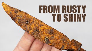 Very Rusty and Damaged Old Knife Restoration [upl. by Luedtke]