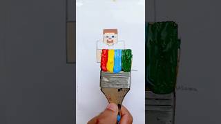 Minecraft steve colored brush art artisticusama viral art minecraft [upl. by Deloris]