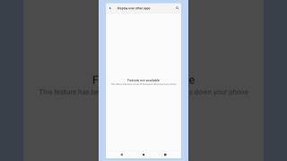 How To Solve Display Over Other Apps Feature Not Available Problem  Feature Not Available  shorts [upl. by Fesoy]