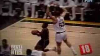 Karl Malone elbows Isiah Thomas   40 stitch lesson [upl. by Llevel]