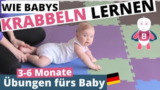 Baby Krabbeln Lernen ★ Baby Krabbel Übung ★ 36 Monate ★ Monate BabyEntwicklung amp BabysGymnastik [upl. by Elysee391]