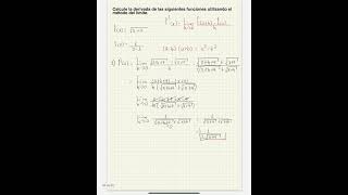 VÍDEO 8  derivades de funciones por límites [upl. by Pinckney]