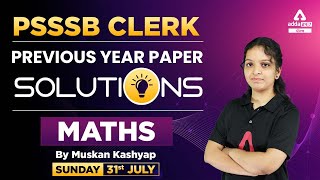 PSSSB Clerk 2022 Previous Year Paper Solution  Maths  By Muskan Kashyap [upl. by Ferro]