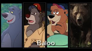 Baloo Evolution in Movies amp Cartoons The Jungle Book [upl. by Ainerbas]