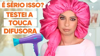 CACHOS SEM FRIZZ TESTEI A TOUCA DIFUSORA DE CETIM  JULIANA LOUISE [upl. by Ardrey]