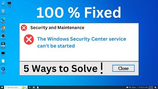 windows security center service cannot be started  windows security center service cant be started [upl. by Gilliette]