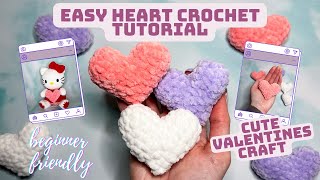 easy crochet heart tutorial  amigurumi plush  valentines craft [upl. by Jollanta]