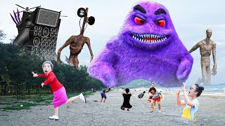 GRIMACE SHAKE VS TITAN TV MAN VS SIREN HEAD VS SCP 096  in real life [upl. by Ayardna]