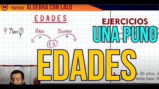 PROBLEMAS SOBRE EDADES UNA PUNO  EJERCICIOS 2023  ÁLGEBRA CON LALO [upl. by Narmis995]