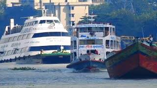 দ্রুতসময়ে শরিয়তরপুর১ কে ওভারটেক করে ছুটে চলছে গ্রীনলাইন২ Greenline2 Overtakes Shariatpur1 [upl. by Del]