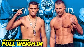 David Benavidez vs Oleksandr Gvozdyk Full Weigh in amp Face Off Video [upl. by Vivie]